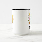 Mug Initiale de nom en monogramme floral personnalisé (Centre)