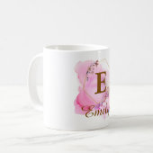 Mug Initiale et monogramme personnalisés de fille avec (Devant gauche)