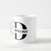 Mug Initiale et nom Personnalisé Monogramme (Devant gauche)