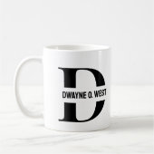 Mug Initiale et nom Personnalisé Monogramme (Gauche)
