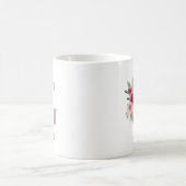Mug Initiale florale G Roses bordeaux Editable Nom (Centre)