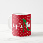 Mug Initiale, Joie au Monde, Points Suisses, 11oz (Devant gauche)