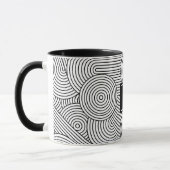 Mug Initiale monogrammée noir et blanc moderne du mili (Gauche)