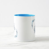 Mug Initiale "N" Blue Monogram Calme Floral Café (Centre)