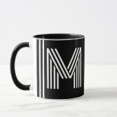 Mug Initiale & Nom personnalisés | Monogramme noir mod (Gauche)