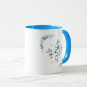 Mug Initiale "P" Blue Monogram Calme Floral Café (Devant droit)