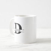 Mug Initiale personnalisée et nom Gray Satin Laser (Devant gauche)