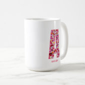 Mug Initiale Personnalisée | Lettre Florale A Monogram (Devant droit)