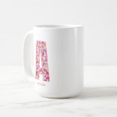 Mug Initiale Personnalisée | Lettre Florale A Monogram (Devant gauche)