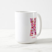 Mug Initiale personnalisée | Lettre florale X Monogram (Devant droit)