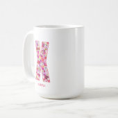 Mug Initiale personnalisée | Lettre florale X Monogram (Devant gauche)