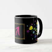 Mug Initiale personnalisée Magique jardin de nuit (Devant droit)