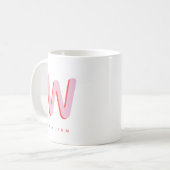 Mug Initiale personnalisée | Monogramme de nom personn (Devant gauche)