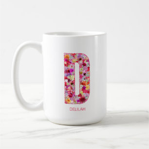 Mug Initiale Personnalisée Monogramme Lettre D Flora