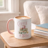 Mug Initiale Poignée Rose pour Amoureux des Livres