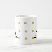 Mug Initiale, point de polka or, tendance, moderne, (Centre)