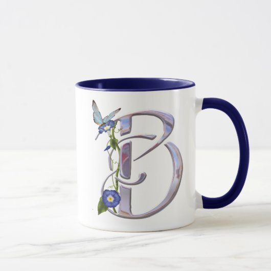 Mug Initiale précieuse B de papillon (Droite)