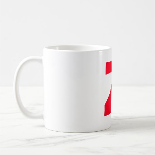 Mug Initiale rouge Monogramme manuscrit Nom propre (Gauche)