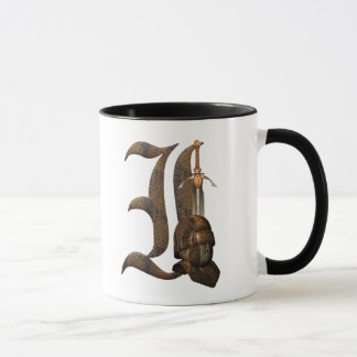 Mug Initiale rouillée I de chevaliers