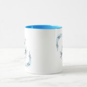 Mug Initiale "S" Blue Monogram Calme Floral Café (Centre)