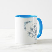Mug Initiale "S" Blue Monogram Calme Floral Café (Devant droit)