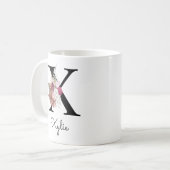Mug Initiale S Broderie Rose Bohème Floral Fille (Devant gauche)