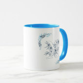 Mug Initiale "X" Blue Monogram Calme Floral Café (Devant droit)