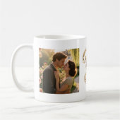 Mug Initiale Y en cursive de luxe or blanc + 2 PHOTO (Gauche)