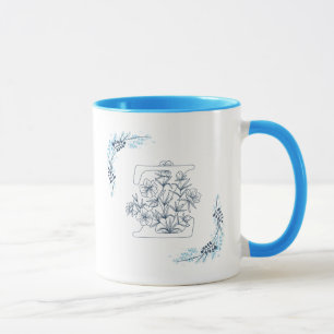 Mug Initiale "Z" Blue Monogram Calme Floral Café