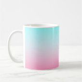 Mug Initiales 2 superposées modernes | Turquoise Rose (Gauche)