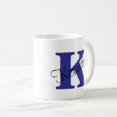 Mug Initiales classiques et élégantes et nom Marine Bl (Devant droit)