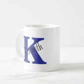 Mug Initiales classiques et élégantes et nom Marine Bl (Devant gauche)