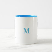 Mug Initiales Dauphin Mignon Moderne et Turquoise (Centre)