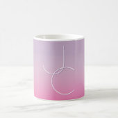 Mug Initiales de chevauchement modernes 2 | Ombre rose (Centre)