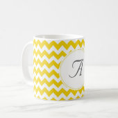 Mug Initiales de Chevron de monogramme (Devant gauche)