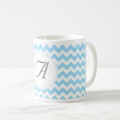 Mug Initiales de Chevron de monogramme (Devant droit)