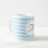 Mug Initiales de Chevron de monogramme (Devant gauche)