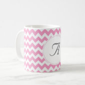 Mug Initiales de Chevron de monogramme (Devant gauche)