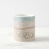 Mug Initiales de couples de maison de plage (Centre)