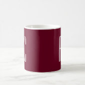 Mug Initiales de couples simples | Blanc et bordeaux (Centre)