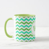 Mug Initiales de monogramme chevron tendance, cool, fr (Gauche)