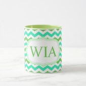 Mug Initiales de monogramme chevron tendance, cool, fr (Centre)
