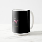 Mug Initiales de monogramme gris noir Simple (Devant droit)