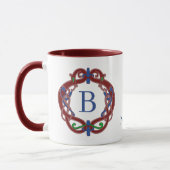 Mug Initiales de monogramme Nom Conception celtique Pe (Gauche)