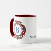 Mug Initiales de monogramme Nom Conception celtique Pe (Devant gauche)