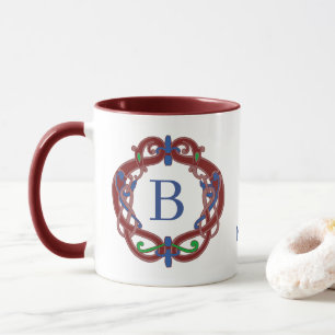 Mug Initiales de monogramme Nom Conception celtique Pe