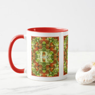 Mug Initiales de monogramme personnalisé Nom Tomates d