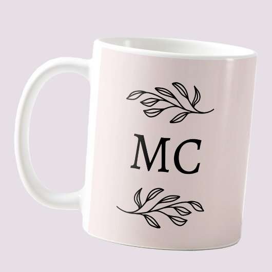 Mug Initiales de monogramme personnalisées Botanique B