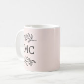 Mug Initiales de monogramme personnalisées Botanique B (Devant gauche)