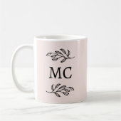 Mug Initiales de monogramme personnalisées Botanique B (Gauche)